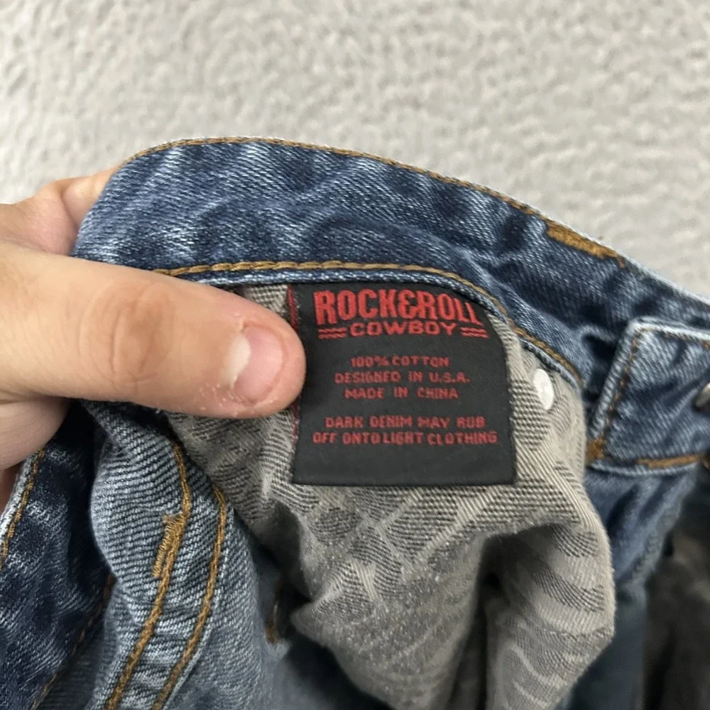 Rock & Roll Jeans Men 31x32 Blue Denim Revolver Slim Straight Medium Wash Cowboy